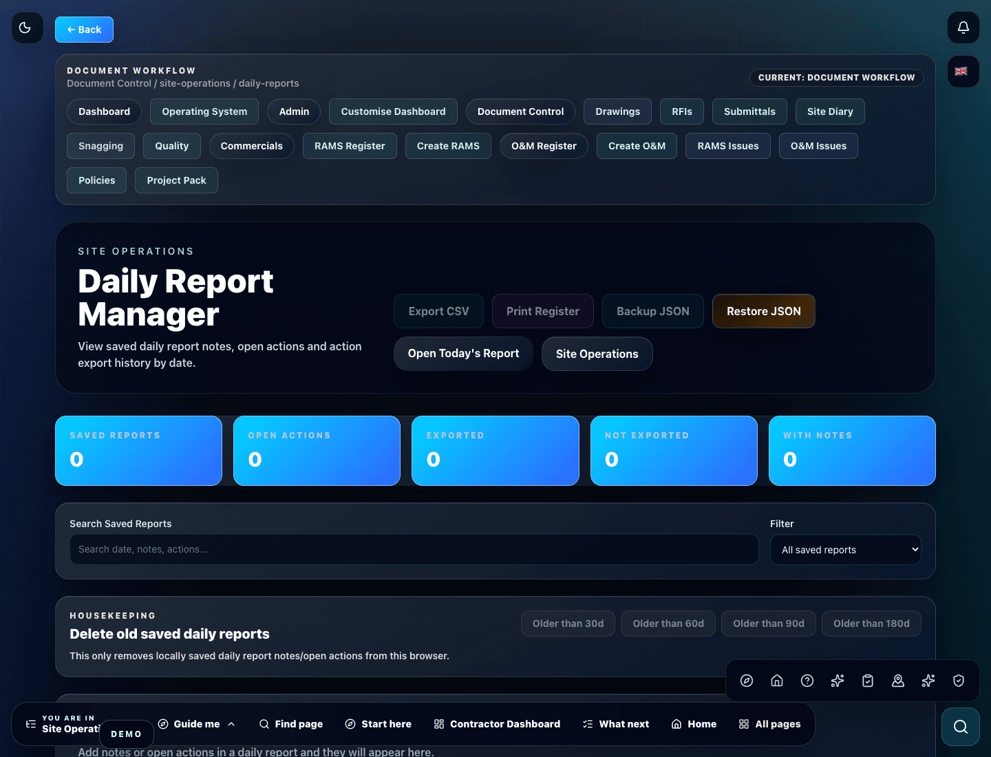 Zektrx daily report manager preview