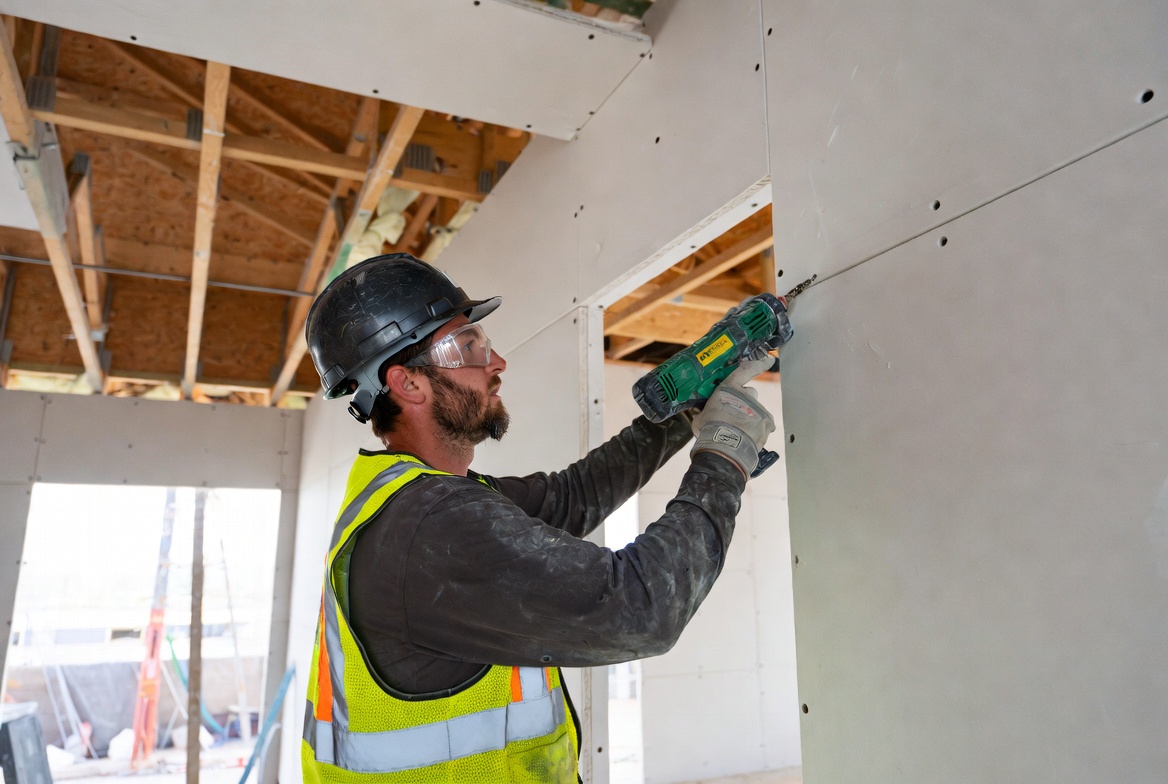 Drylining contractor using Zektrx on site