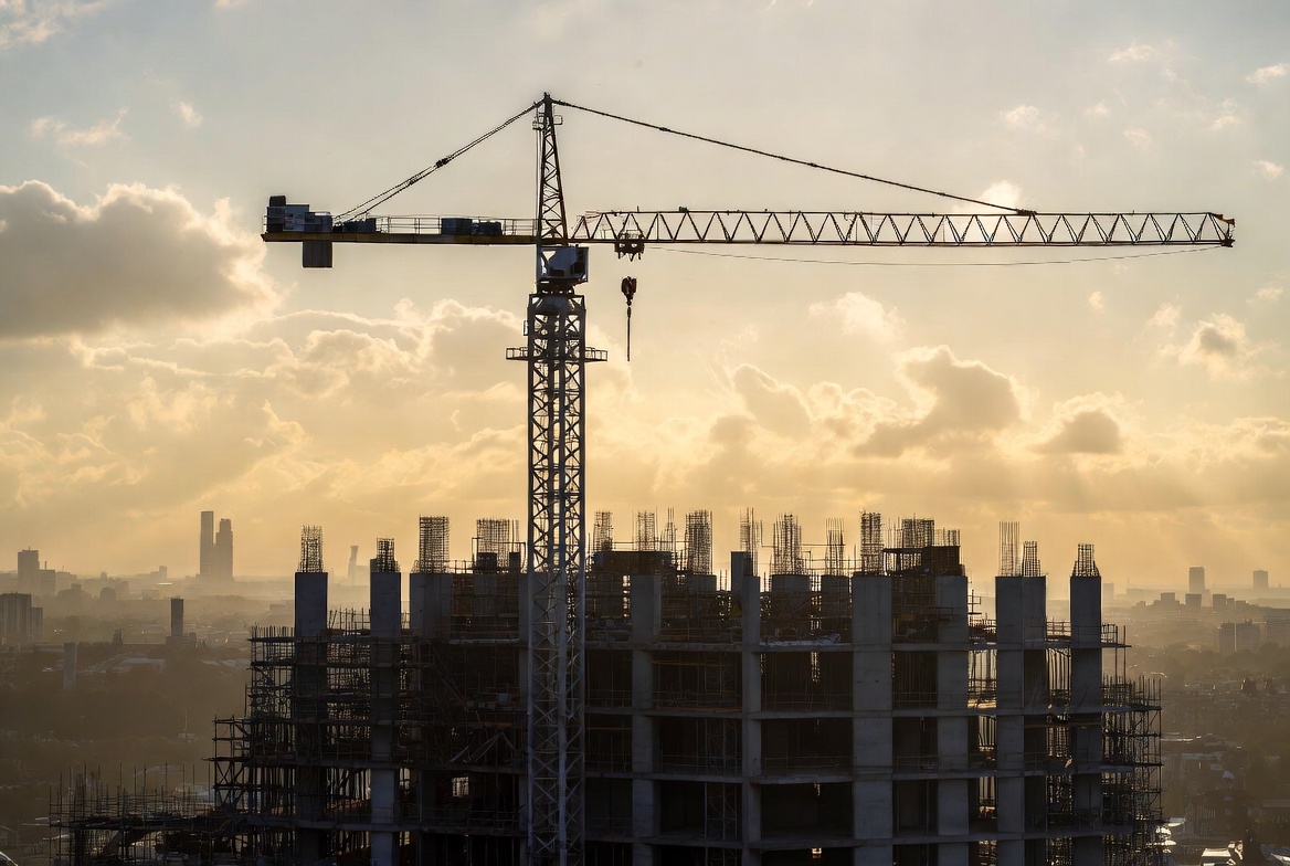 Construction professionals collaborating on site